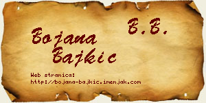 Bojana Bajkić vizit kartica